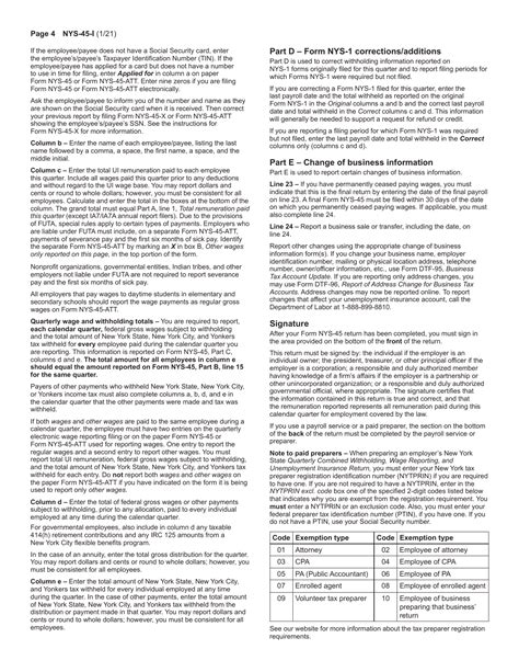 Download Instructions For Form Nys 45 Quarterly Combined Withholding