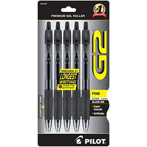 Pilot G2 Premium Refillable And Retractable Rolling Ball Gel Pens Fine