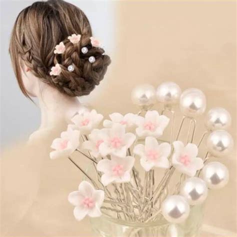 M Mism 20pcsset Women Fashion Hair Clips Wedding Flower Stick Hairpin For Elegant Ladies Girls