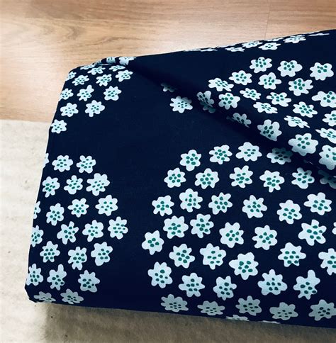 Marimekko Blue Puketti Cotton Fabric Sold By Half Yard Piece Etsy
