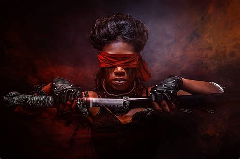 Wallpaper Id Face Photography Model Fantasy P Girl Blindfold Woman Weapon