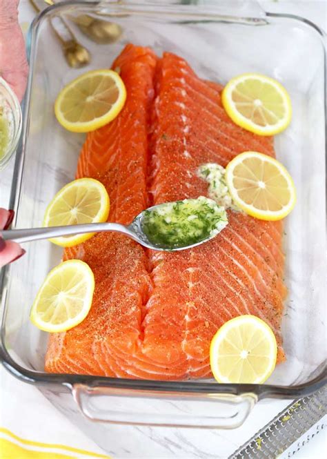 Easy Baked Salmon With Lemon Herb Butter Lemon Blossoms