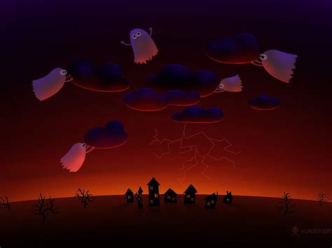 The Gathering Storm Halloween Night Ghosts Halloween Hd Wallpaper