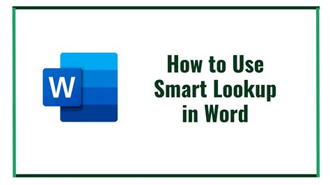 How To Use Smart Lookup In Word Youtube