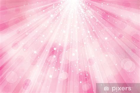 fotobehang vector glitter roze achtergrond met stralen van licht en