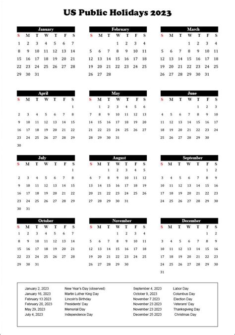 Usa 2023 Calendar With Holidays Printable Images And Photos Finder