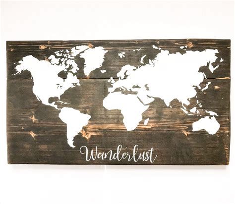 Wood World Map Wall Art Large Wooden Map Of The World With Push Pins Modern Farmhouse Wall