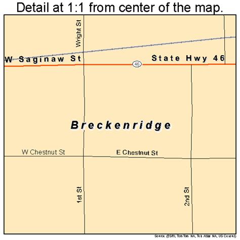 Breckenridge Michigan Street Map 2610160