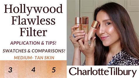 Charlotte Tilbury Hollywood Flawless Filter 3 4 And 5 Review Natural Light Swatches Tips And