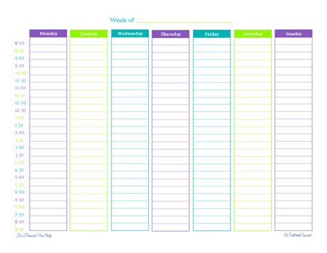 Weekly Hourly Planner Template Business