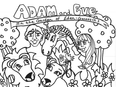 Adam And Eve Coloring Lesson Kids Coloring Page Coloring Lesson