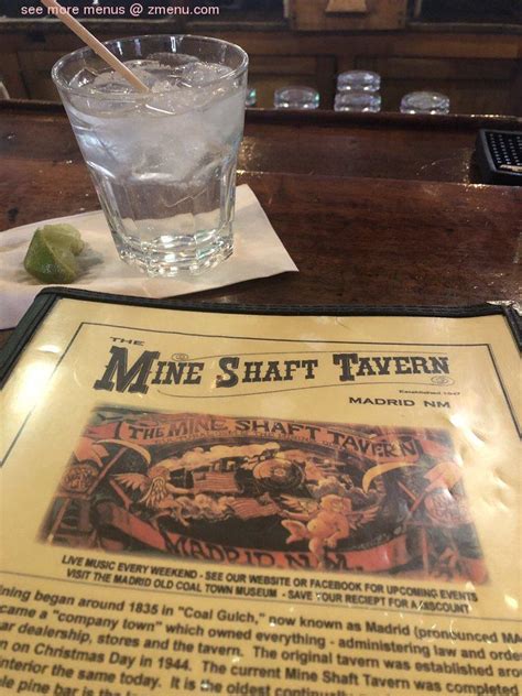 Menu At Mine Shaft Tavern Restaurant Taos