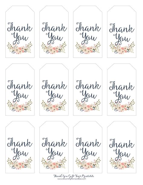 You'll set the tone for th. Thank You Gift Tags - Blooming Homestead | Printable tags ...