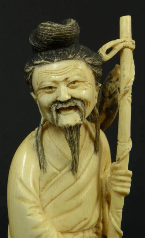 Antique Chinese Ivory Carved Fisherman Figure
