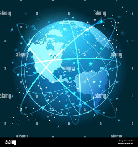 Global Network Connection Concept World Map Abstract Technology