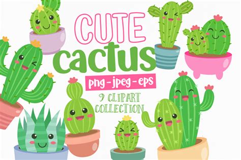 Cute Cactus Clipart Graphics Craft Design LinkedGo Vinyl