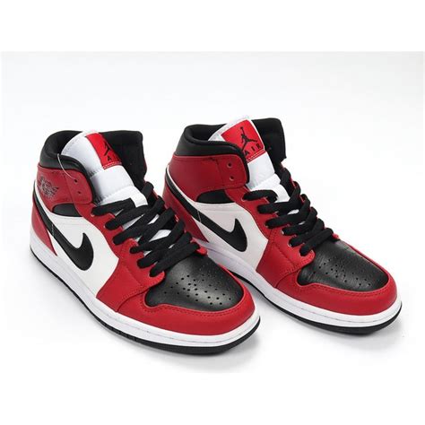 Nike Air Jordan 1 Mid Chicago Black Toe Basketball Shoes Unisex Aj1