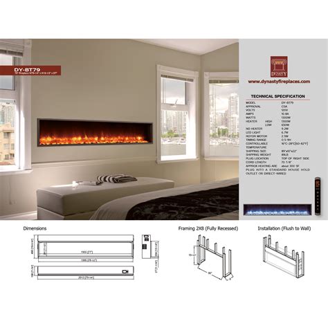 Dynasty 79 Built In Led Wall Mount Electric Fireplace Insert And Reviews Wayfair