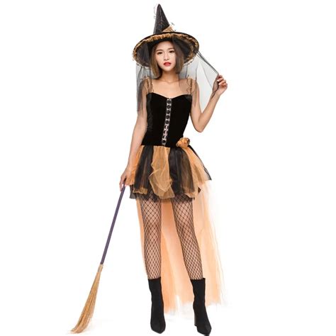 Deluxe Women Sexy Witch Cosplay Costume Halloween Fancy Dress Night Club Stage Dancer Game Play
