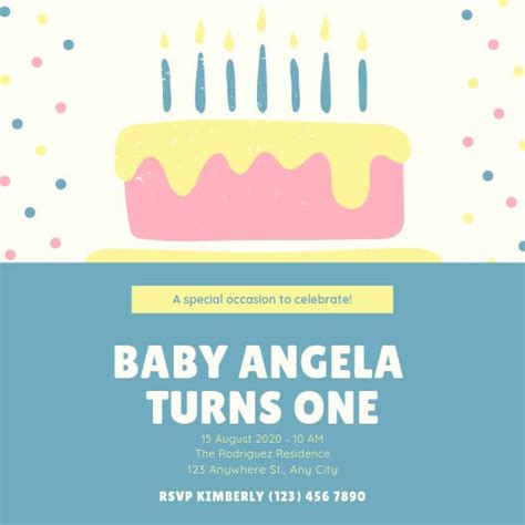 Customize 89 Baby Birthday Invitation Templates Online Canva