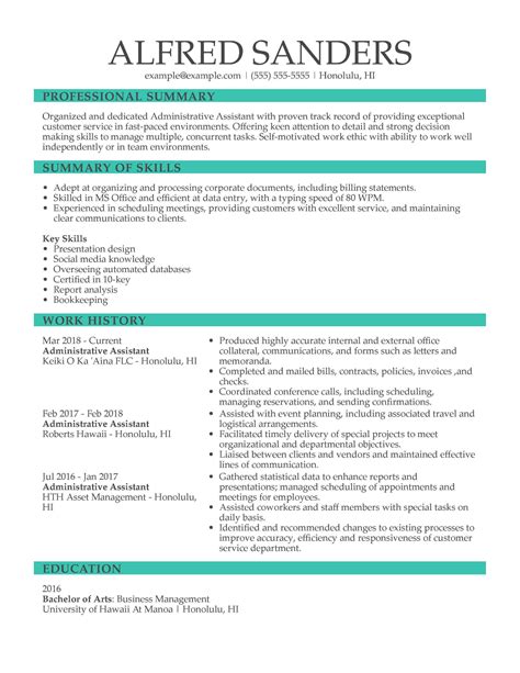 Executive Assistant Resume Examples Created By Pros Myperfectresume