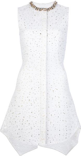 Phillip Lim Embellished Jacquard Dress In White Nude Lyst