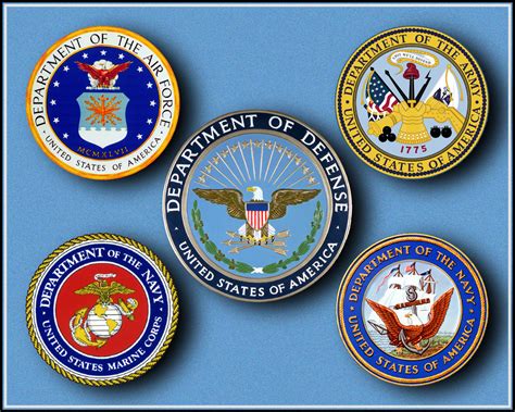 Seal Of The Department Of Defense Center With The Seals Of The Four Services Clockwise From