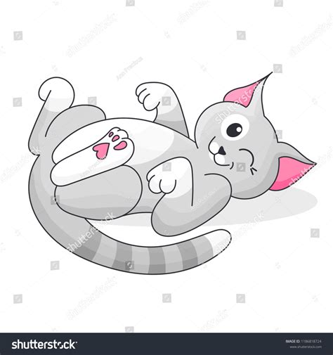 Cute Grey Cat Stock Vector Royalty Free 1186818724 Shutterstock