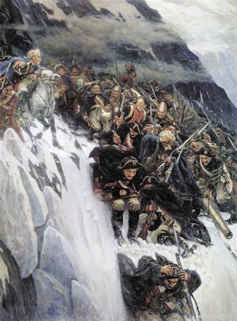 Суриков «Переход Суворова через Альпы» картина, описание