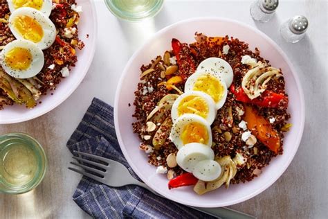 Our dining room was a niche surrounded by three walls, leaving far too little space for a rectangular table. Recipe: Red Quinoa & Roasted Vegetable Salad with Date ...