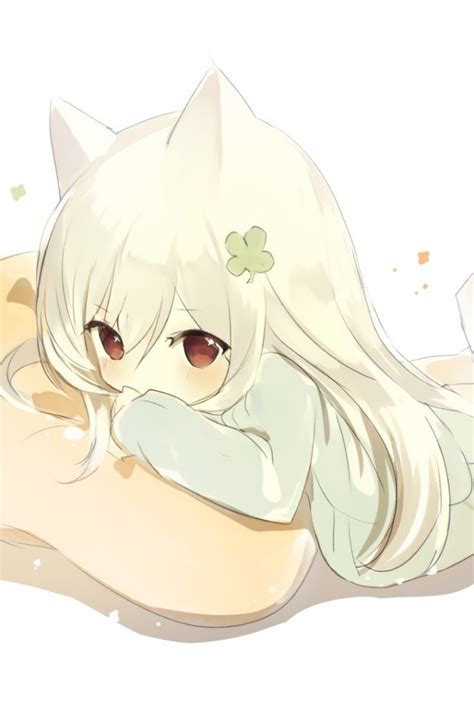 Download 640x960 Anime Girl Chibi Cute Animal Ears