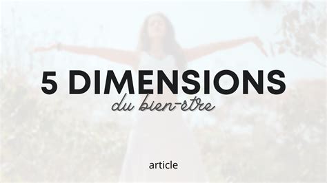 Les 5 Dimensions Du Bien être Andréanne Gagnon