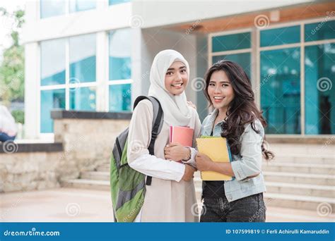 Asian University Students On Campus Stock Image Image Of Portrait