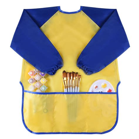 Children Paint Apron Waterproof Painting Smock Long Sleeve Toddler Play