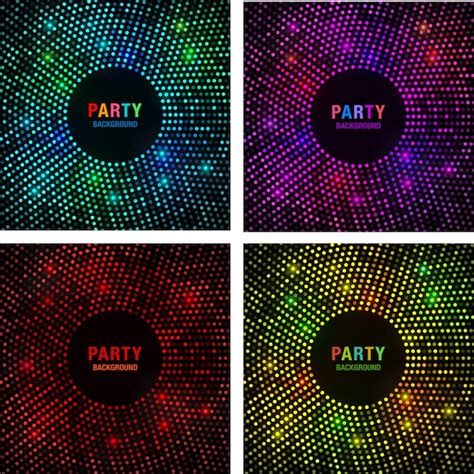 Premium Vector Set Of Abstract Circular Colorful Bright Glow Backgrounds