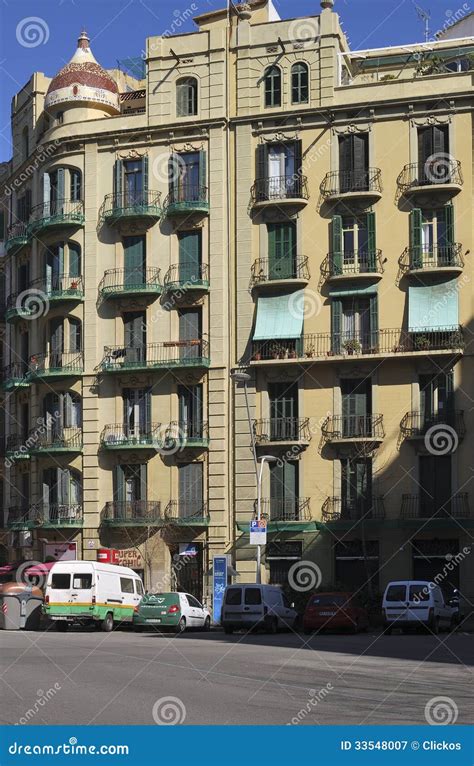 Apartment Building In Central Barcelona Spain Editorial Photography