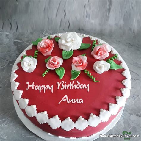 Happy Birthday Anna Video And Images Happy Birthday Cake Photo