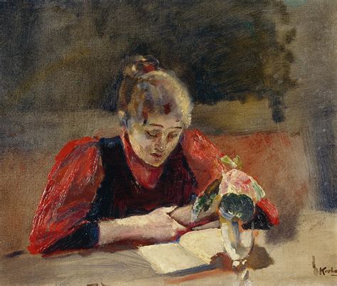 Oda Sits And Read 1888 Painting By O Vaering By Christian Krohg Pixels
