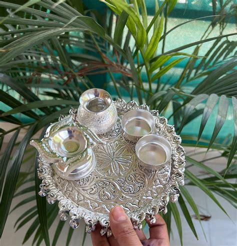 German Silver Pooja Thali 6 Inch At Rs 600piece In Indore Id