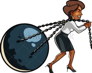 Black Woman Bound With Chains Cartoon Vector Clipart Friendlystock