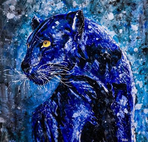 Black Panther Painting In 2021 Animal Paintings Animal Paintings