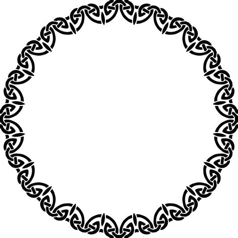 Free Clipart Of A Celtic Round Frame Border Design Element In Black And