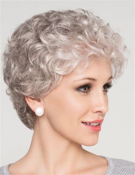 Short pixie haircuts with face beauty and. Natural Short Curly Grey Hair Wig For Older Women - Rewigs ...