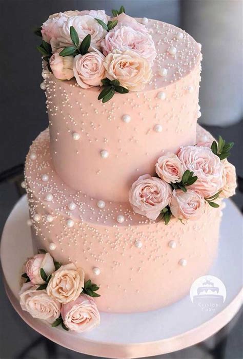 The 50 Most Beautiful Wedding Cakes Two Tier Pink Wedding Cake Pink