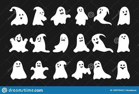 Ghost Silhouette Sad Facial Expression Vector Illustration Isolated