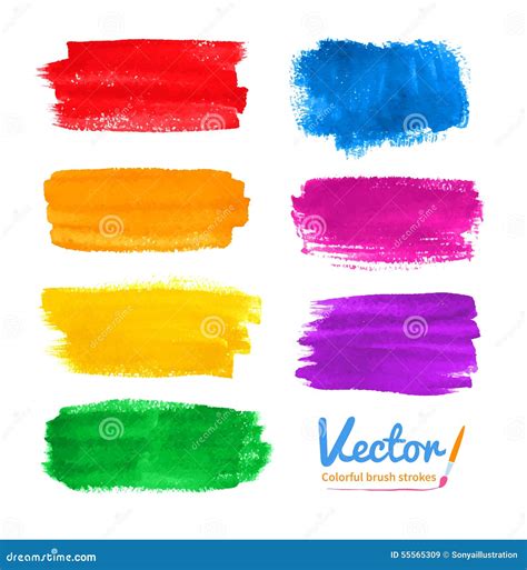 Colorful Brush Stroke Line Vector Illustration