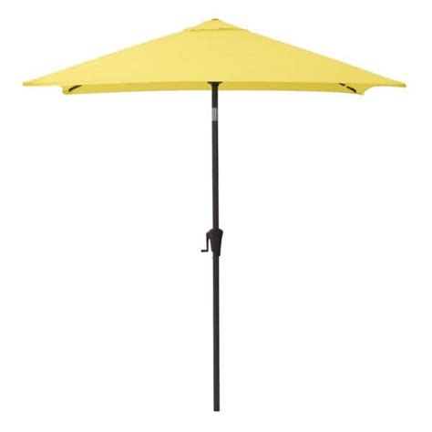Corliving 9 Ft Steel Market Square Tilting Patio Umbrella In Yellow