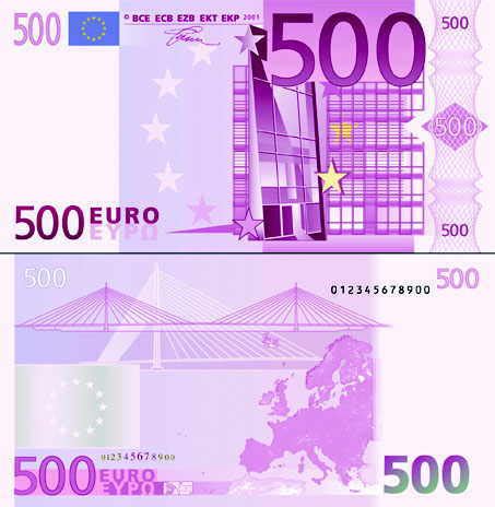 Auf travelmaus können sie sich sowohl verschiedene vorgefertigte vorlagen von euros als auch erfundenen währungen als pdf herunterladen. 500 Euro Schein Ausdrucken - Appell An Ezb Der 10 000 Euro ...