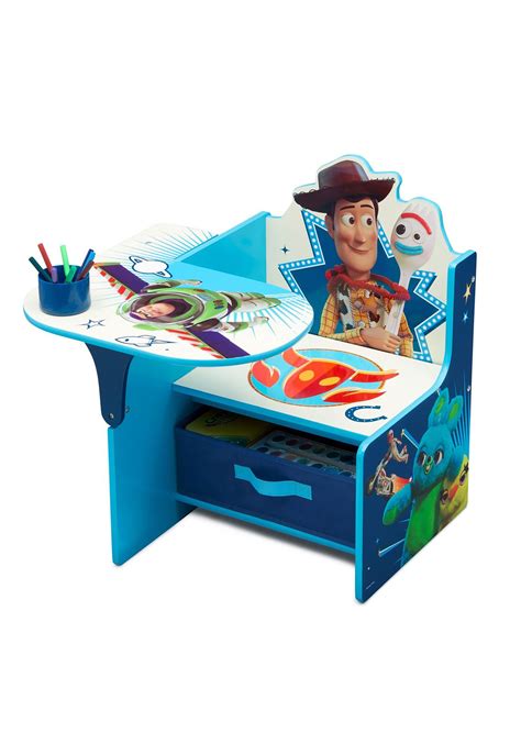 Disney chair desk is nicely detailed with graphics. Chair Desk with Storage Bin Toy Story