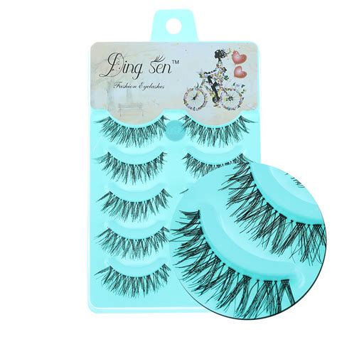 5pairs Thick Fake False Eyelashes Natural Long Black Soft Eye Lashes